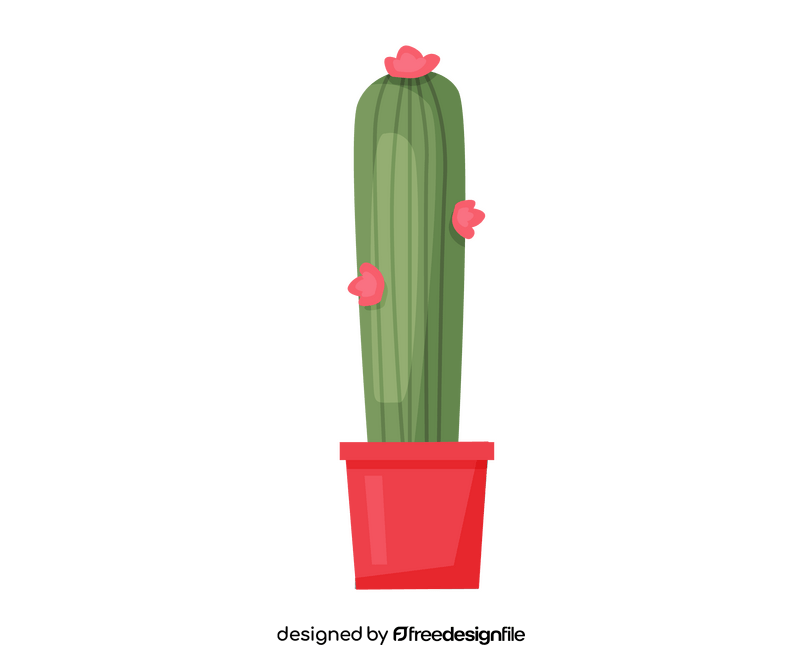 Cactus with flowers clipart
