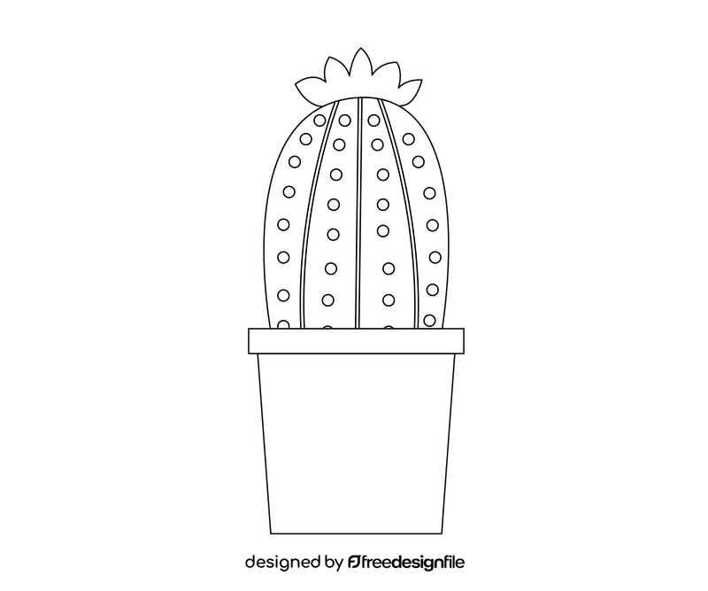 Free cactus black and white clipart