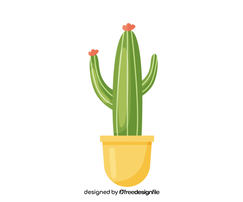Cactus with flowers clipart
