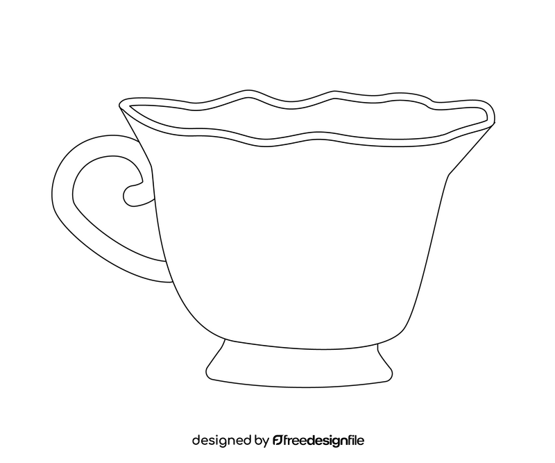 Vintage cup black and white clipart