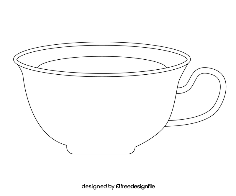 Coffee cup black and white clipart