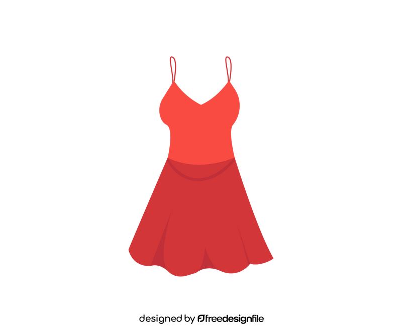 Red spaghetti strap dress clipart