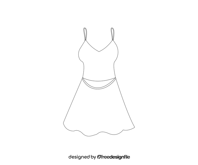 Spaghetti strap dress black and white clipart