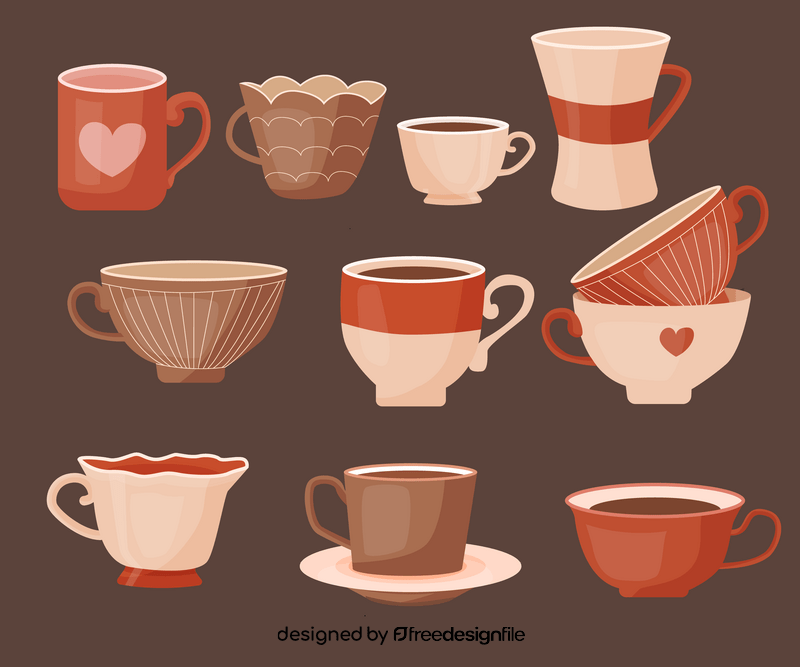 Mug cups vector