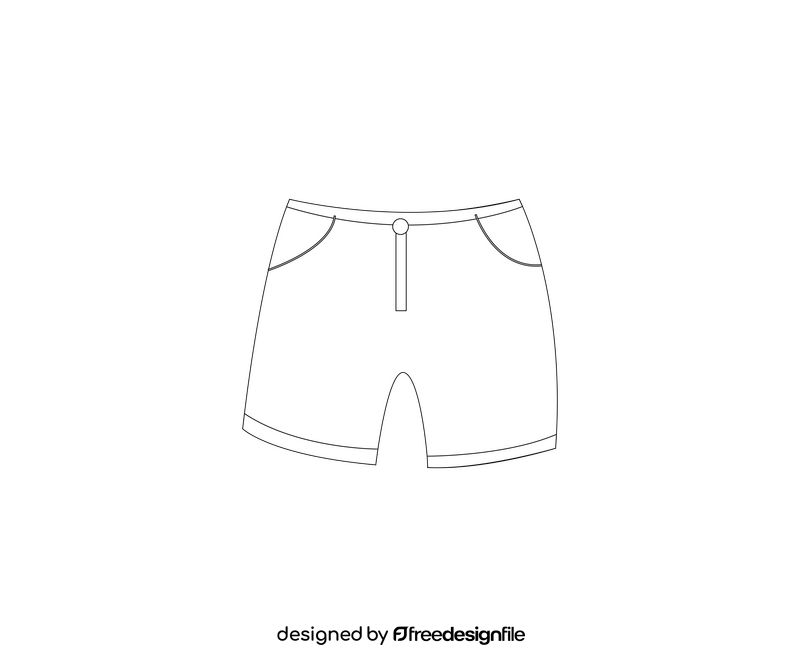 Girls shorts illustration black and white clipart free download