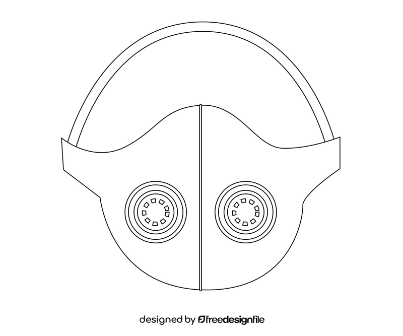 Medical mask with filters black and white clipart