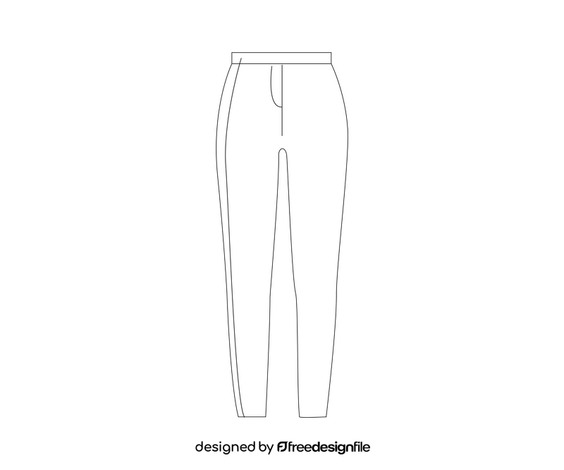 Women jeans black and white clipart