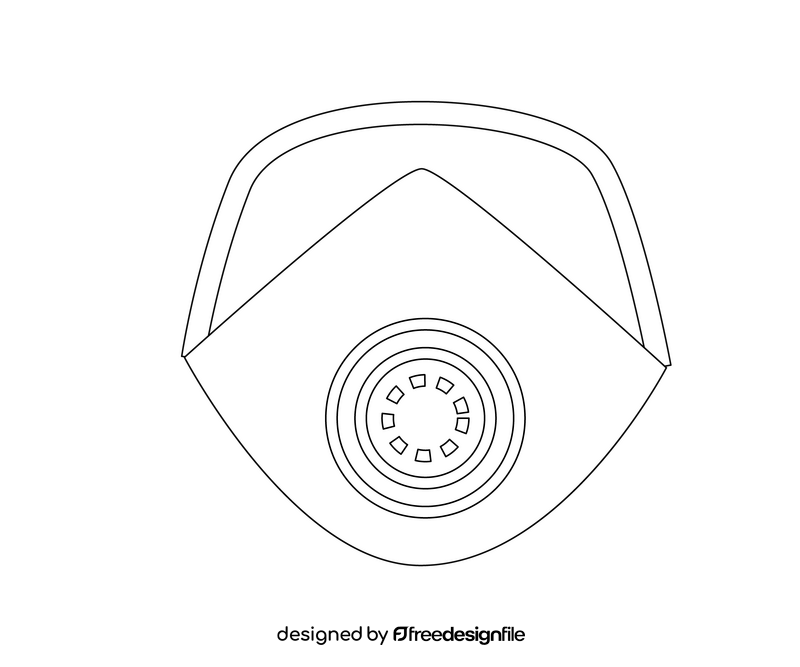 Medical mask free black and white clipart