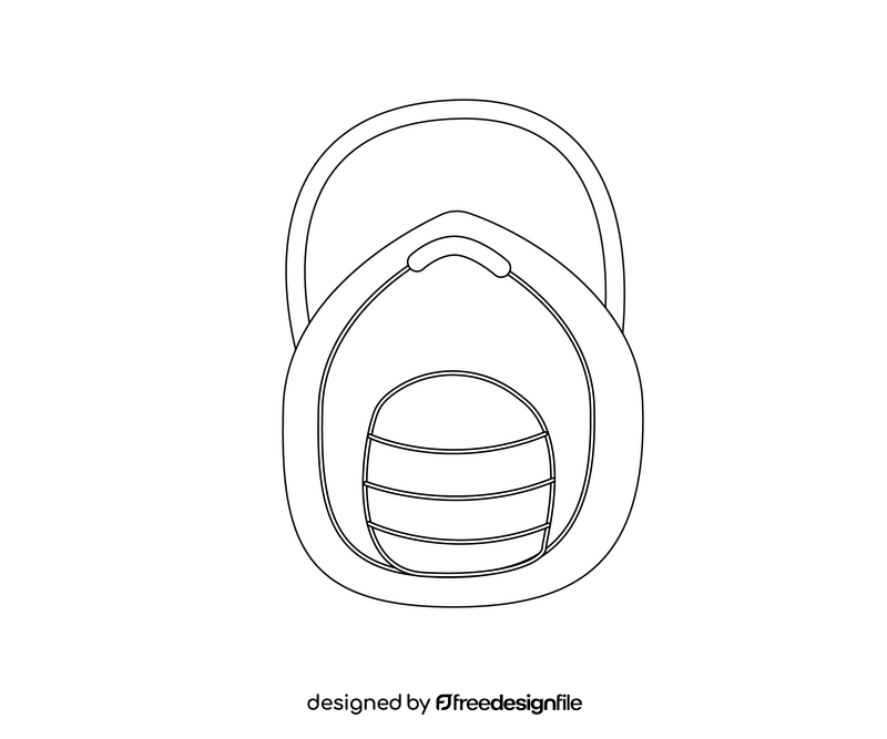 Medical mask drawing black and white clipart