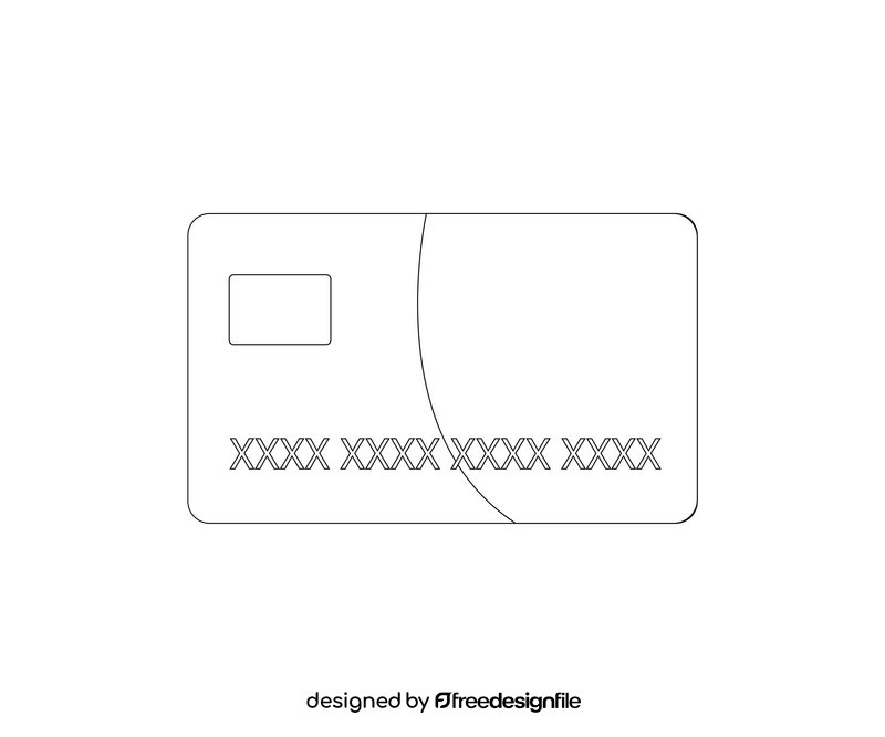 Credit card black and white clipart