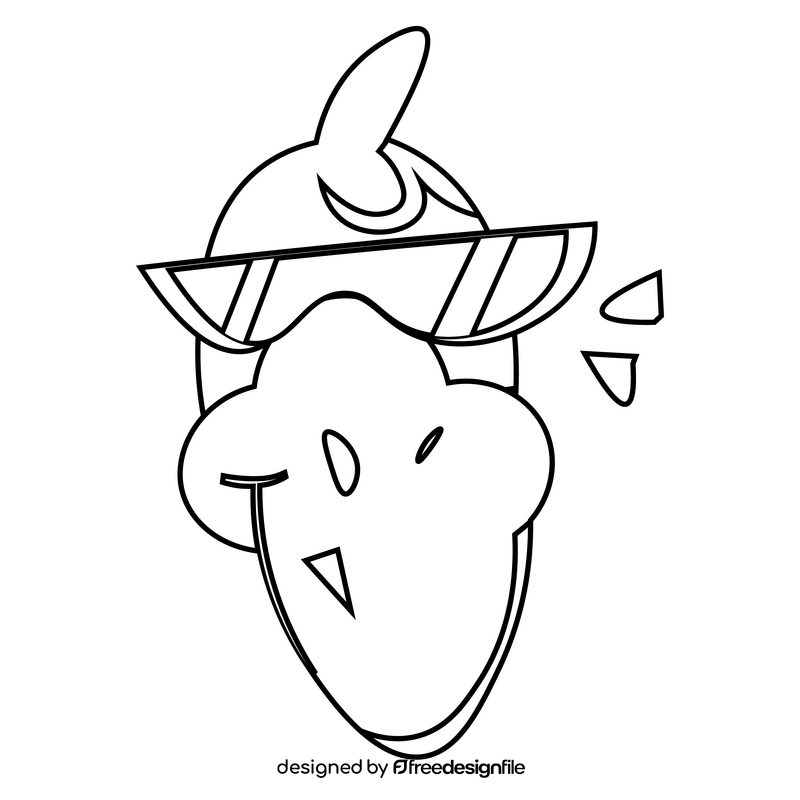 Cartoon platypus cool black and white clipart