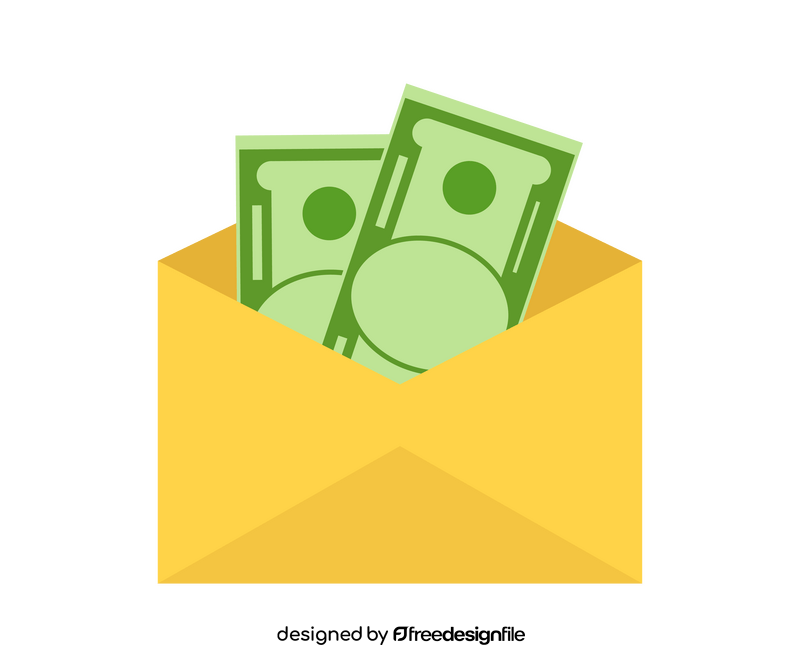 Envelope with money illustration clipart