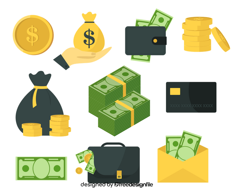 Money, coins, cash bags vector