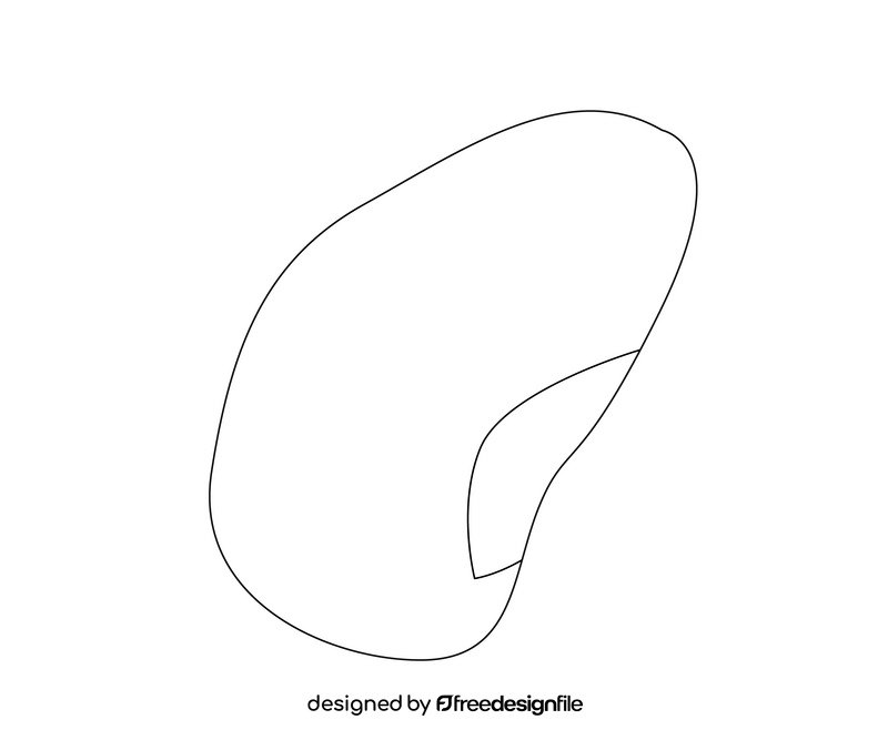 Cartoon pistachio black and white clipart