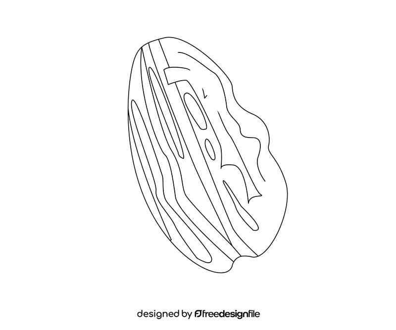 Brazil nuts black and white clipart