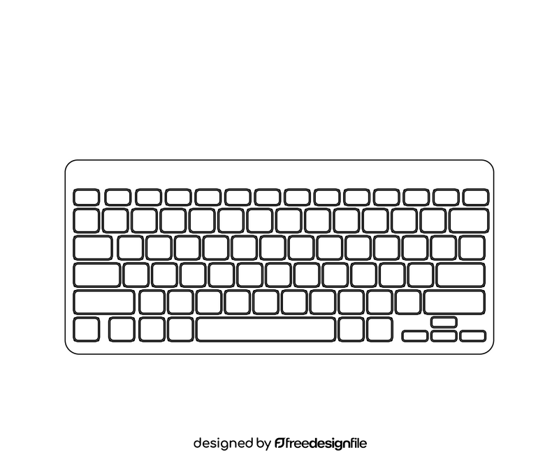 Keyboard illustration black and white clipart