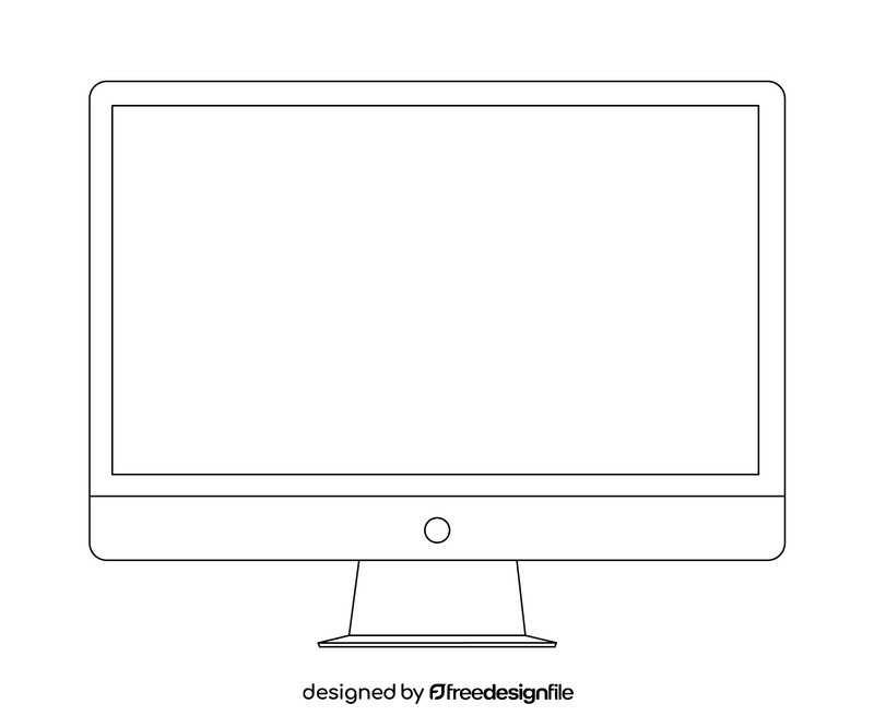 Cartoon monitor black and white clipart