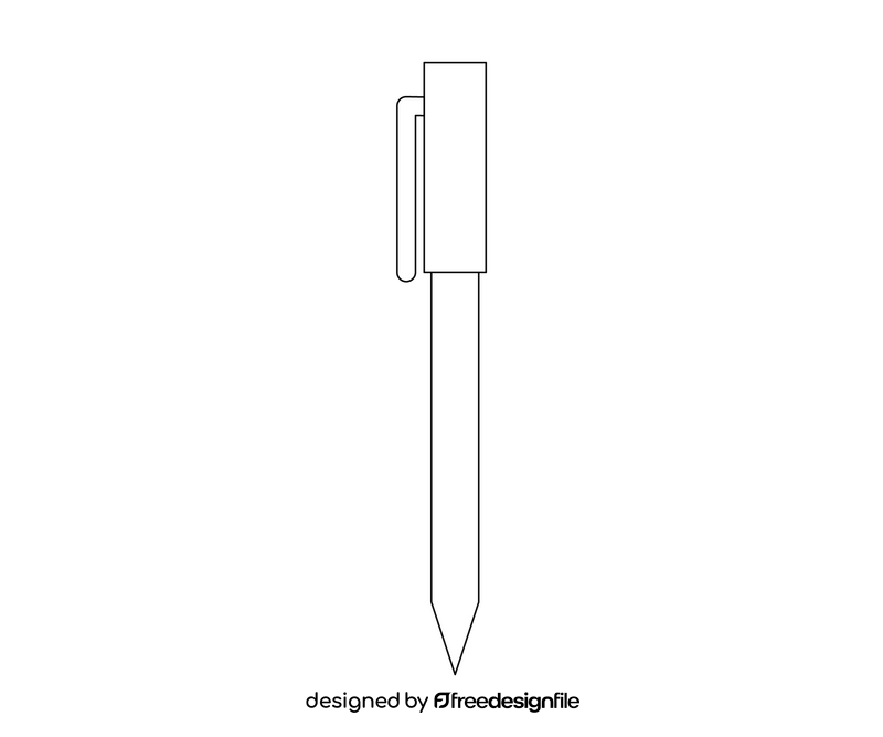 Ball pen black and white clipart