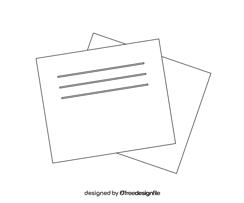 Sticky notes black and white clipart
