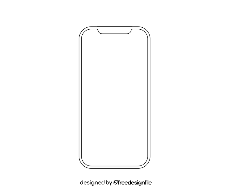 Smartphone free black and white clipart