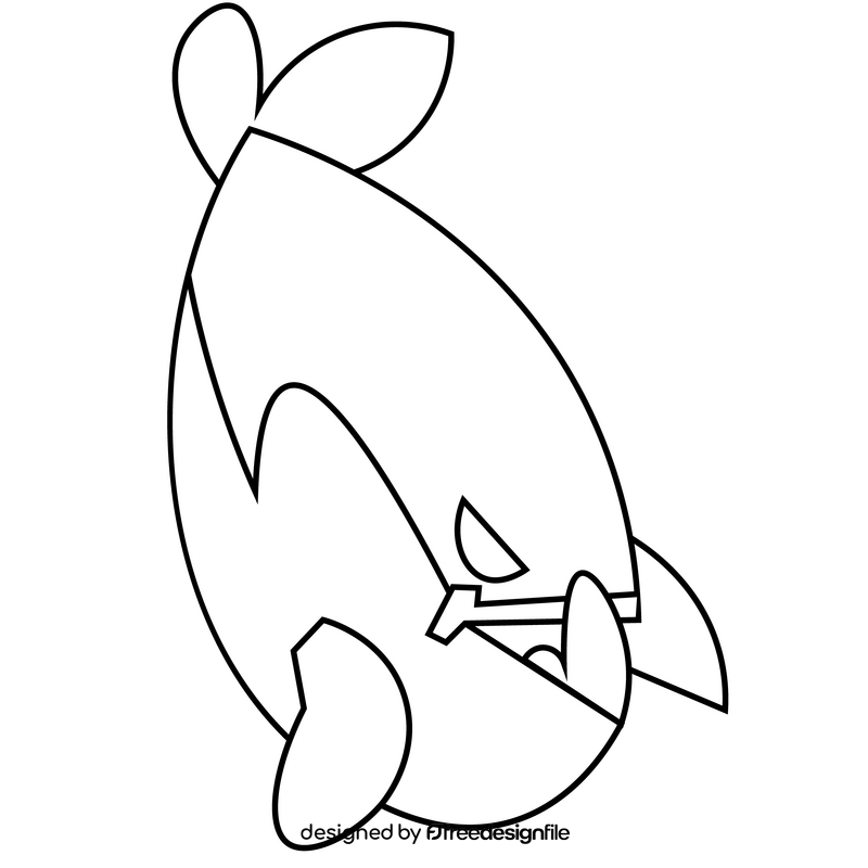 Piranha swimming black and white clipart