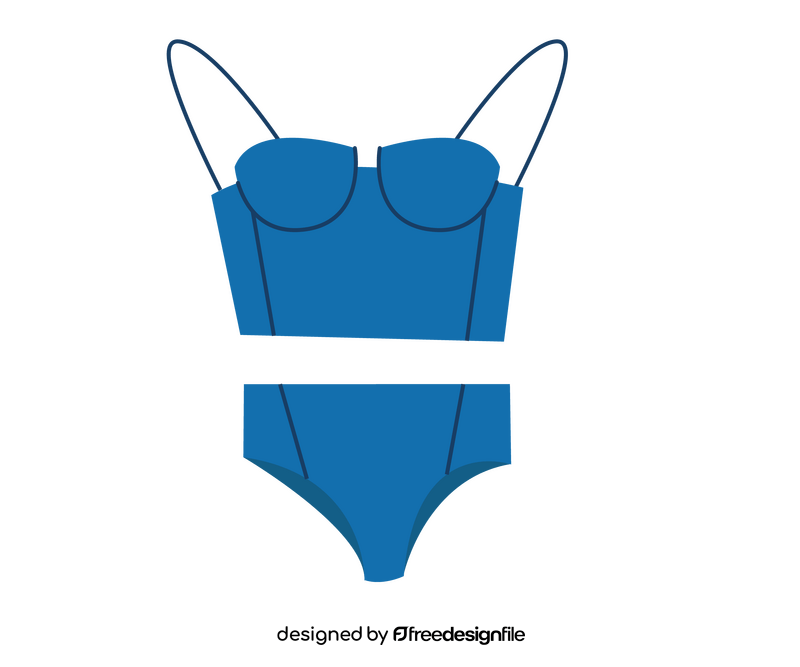 Blue women swimsuit clipart