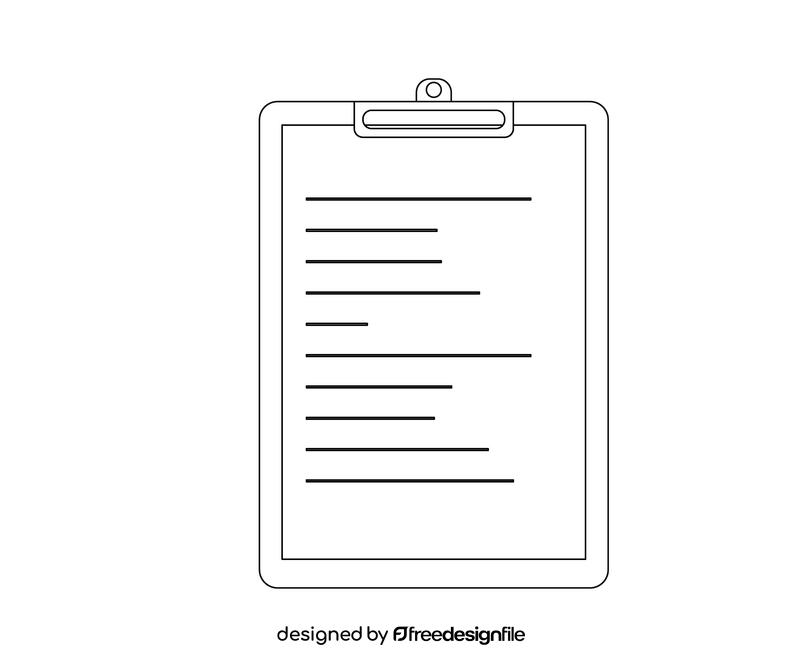 Paper, document black and white clipart