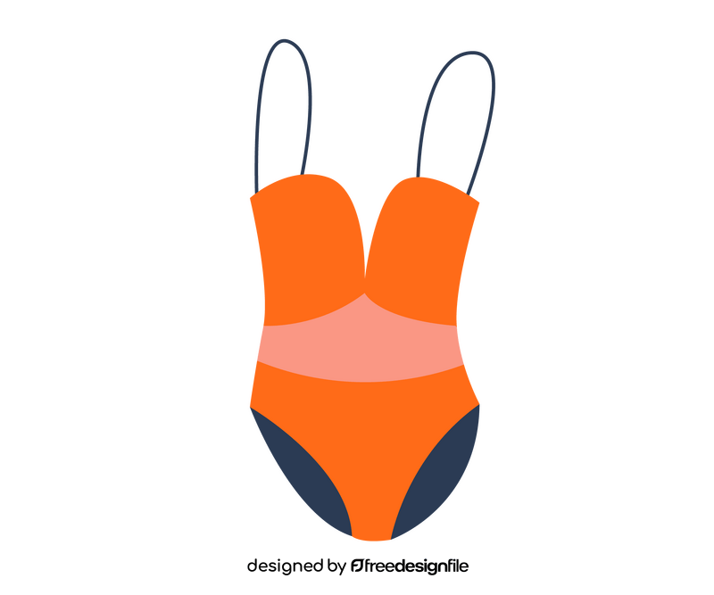 Orange girls swimwear clipart