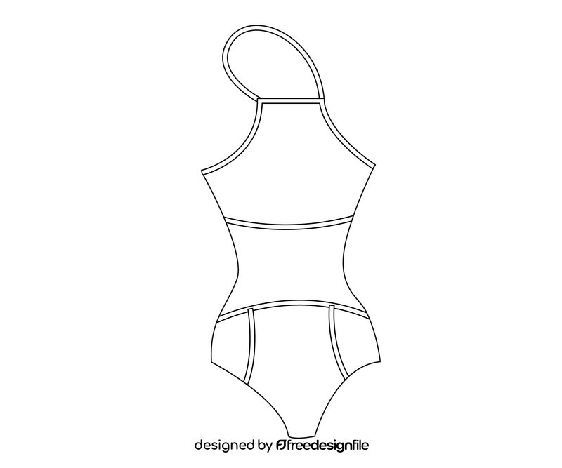 Cartoon swimming suit black and white clipart