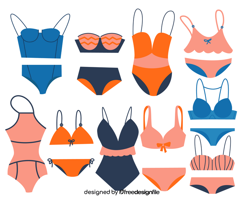 Women swimsuits, swimwear, vector