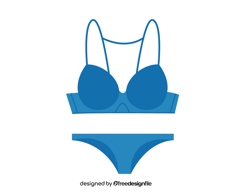 Girls blue swimwear clipart