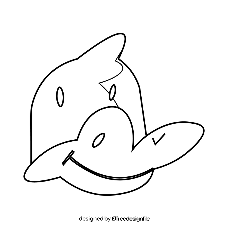 Cartoon platypus head black and white clipart