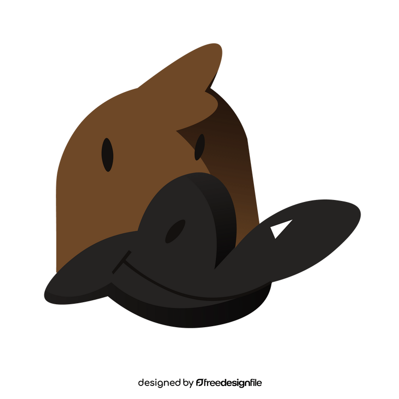 Cartoon platypus head clipart