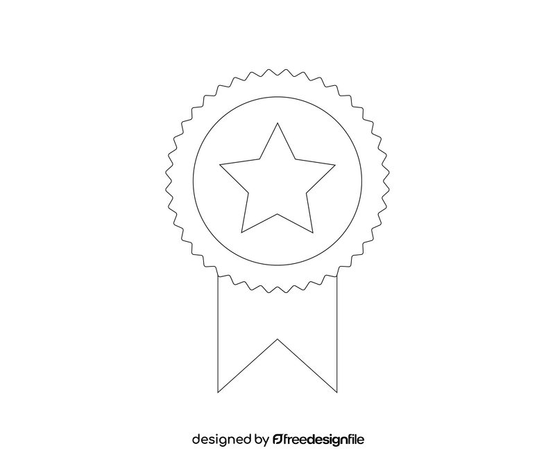 Gold medal black and white clipart