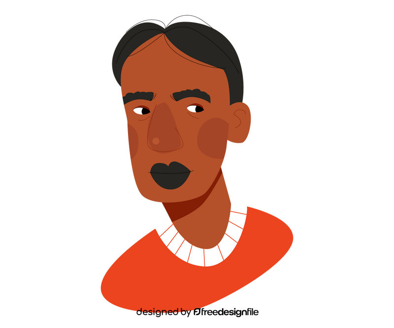 African American man with big lips clipart