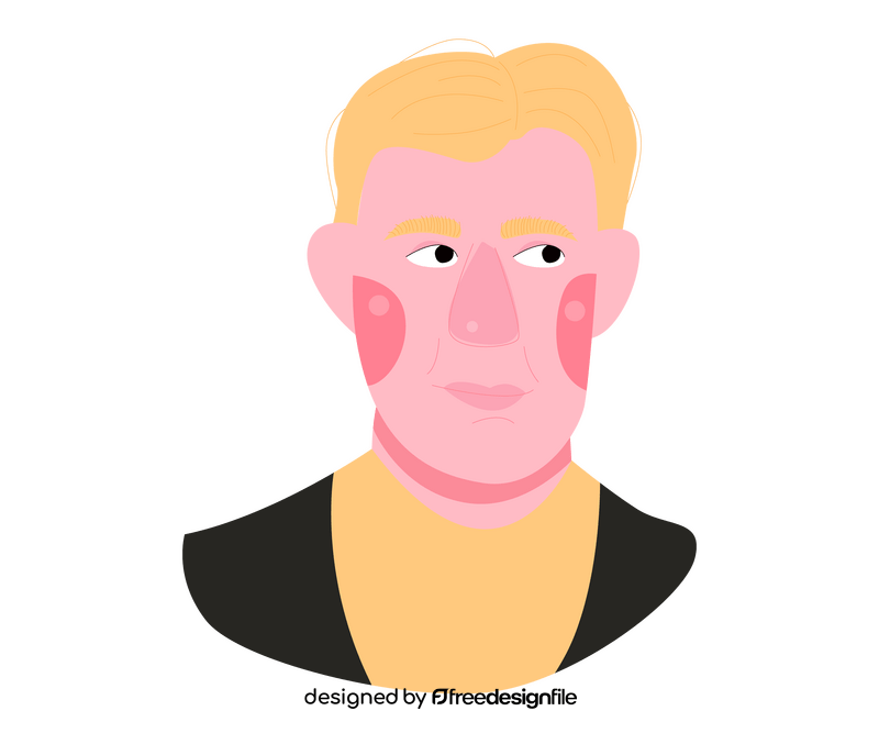 Blond man portrait illustration clipart