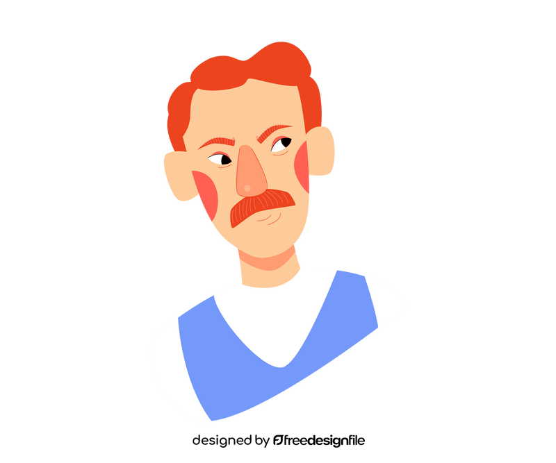 Redhead old man with mustache free clipart