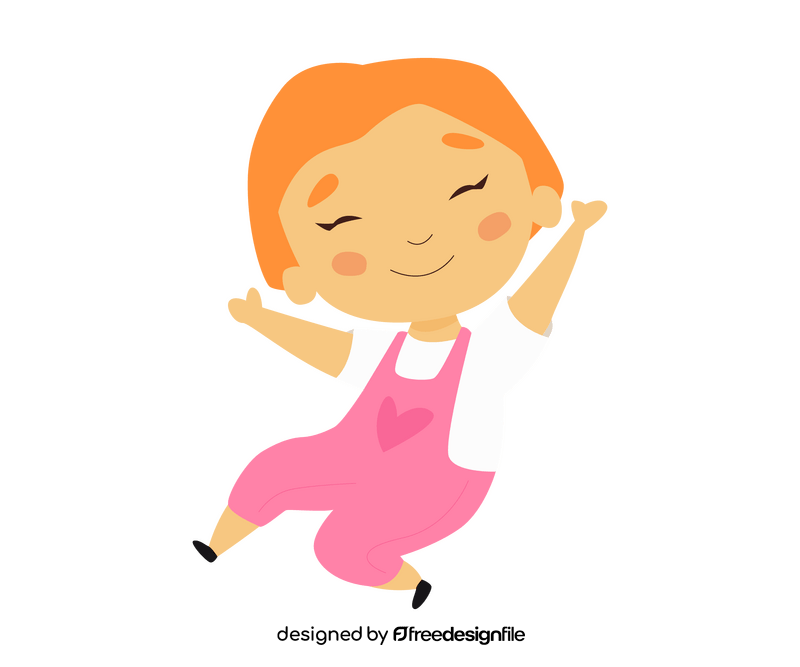 Cute baby girl in pink jumpsuit clipart