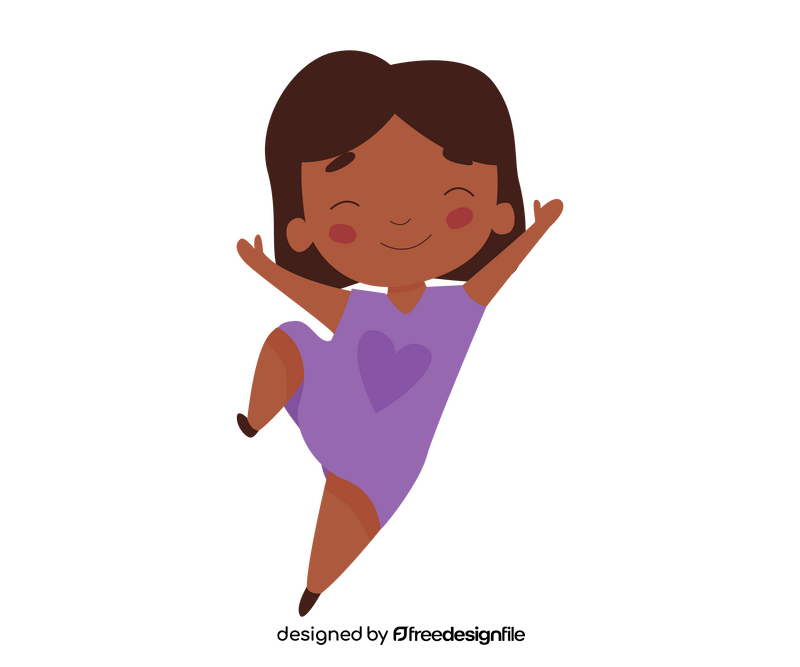 Swarthy baby girl in purple dress clipart
