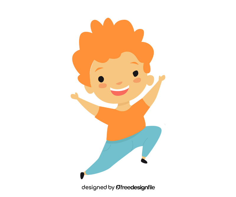 Curly child smiling drawing clipart
