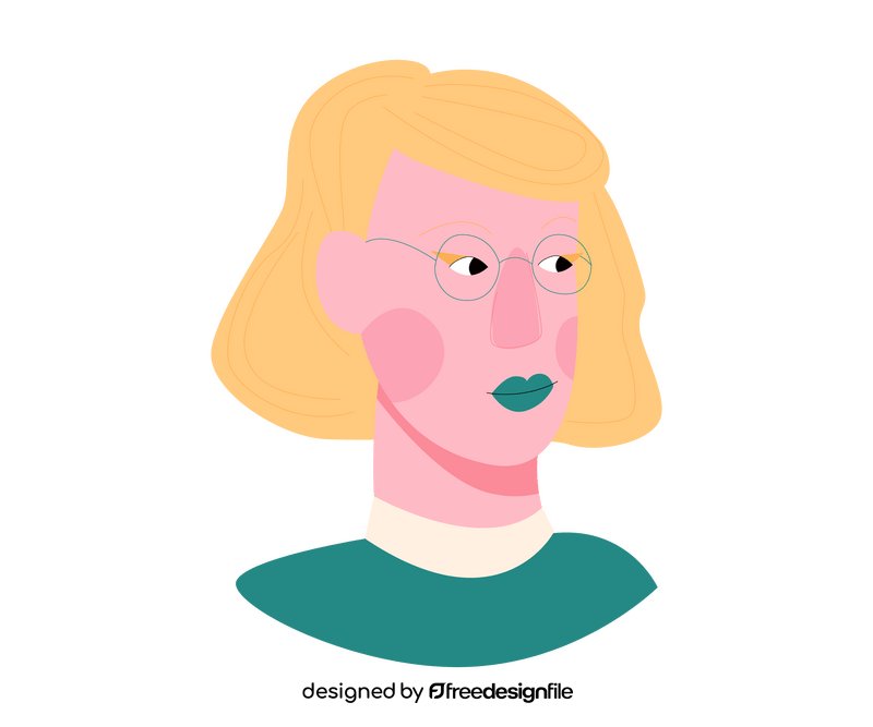 Free blonde girl portrait clipart