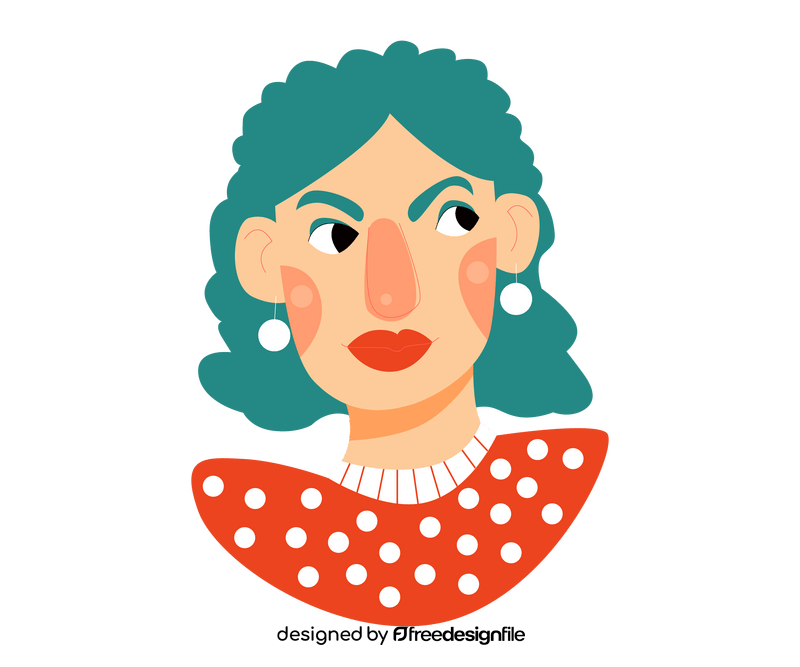 Girl with curly hair free clipart