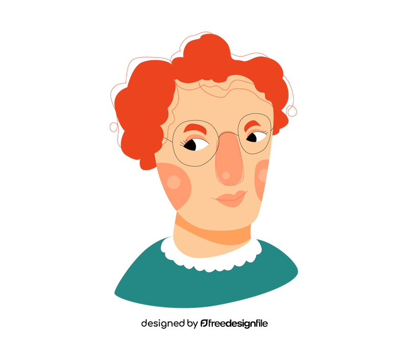 Old woman portrait drawing clipart