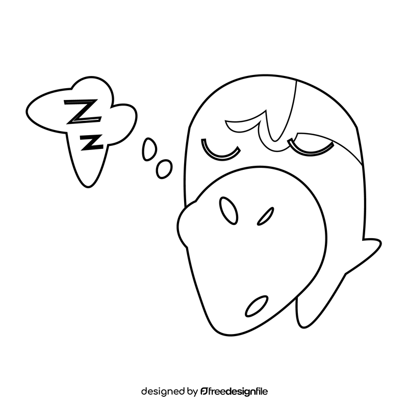 Platypus sleeping black and white clipart