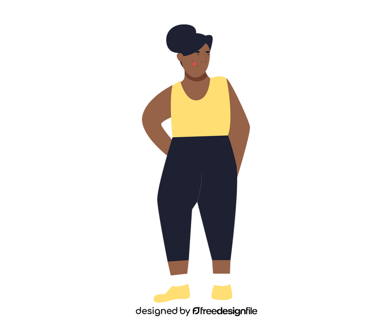 Cartoon black woman standing clipart