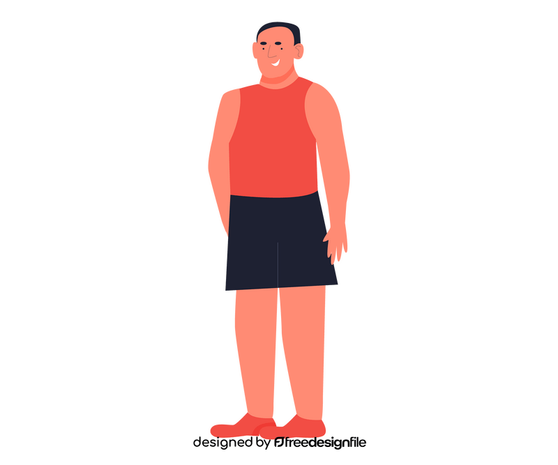 Boy in red shirt standing clipart