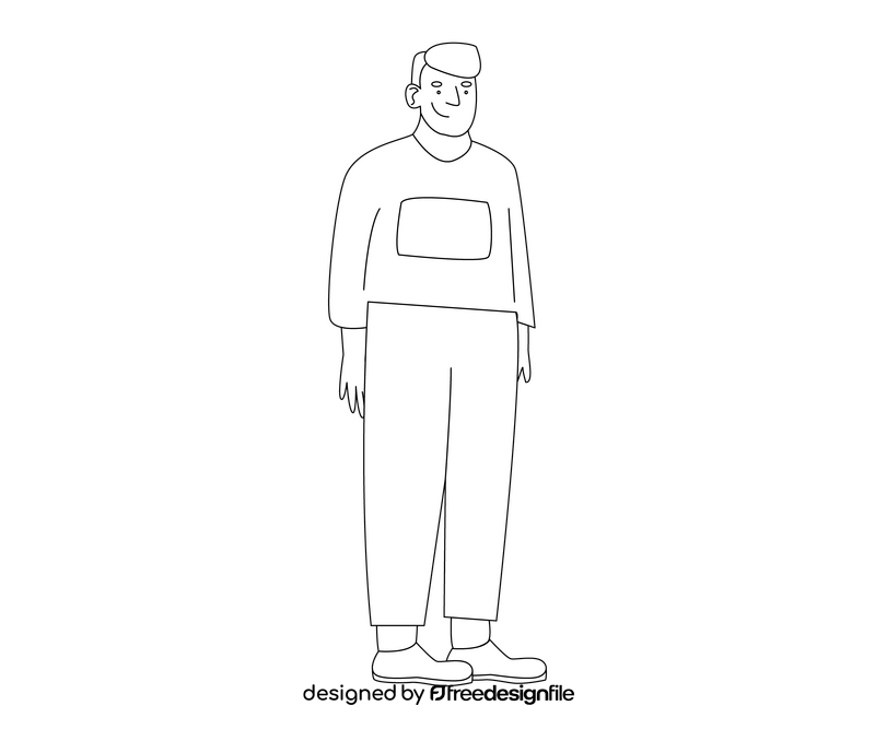 Guy in sweater free black and white clipart