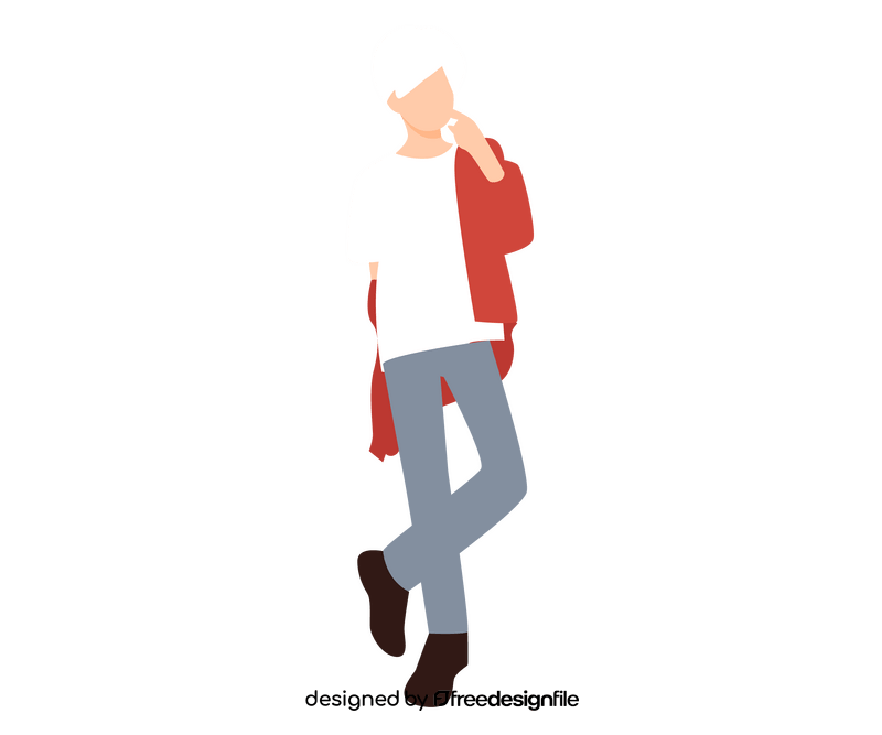 Young blond cartoon man poses clipart