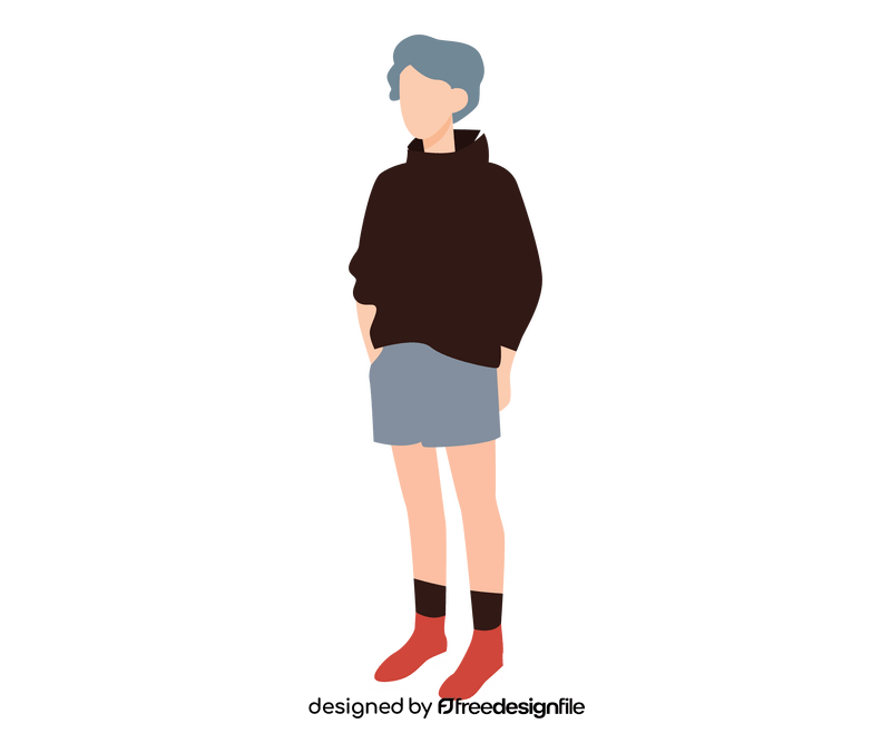 Boy in shorts cartoon clipart