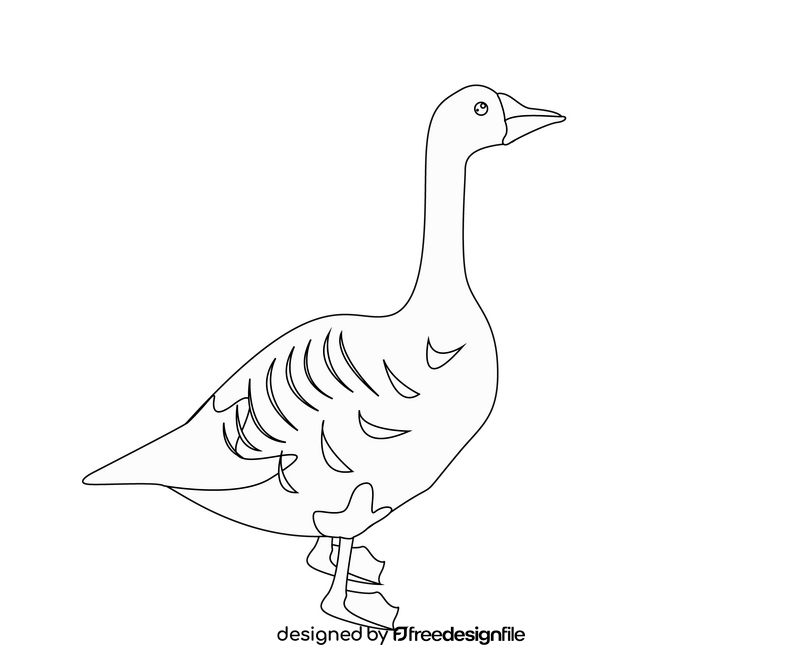 Cartoon goose black and white clipart